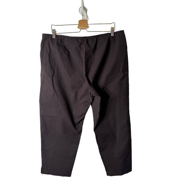 Eileen Fisher Brown Side Zip XL Organic Stretch Cotton Slim Ankle Pant X Large - Picture 8 of 10
